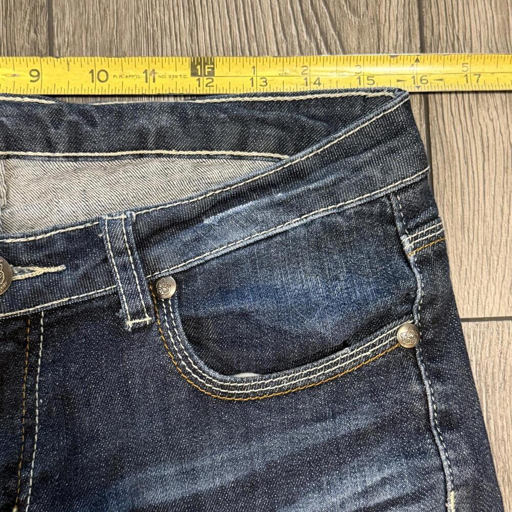 Machine Nouvelle Mode Distressed Jeans Size 32 Blue Denim Straight Leg - Picture 8 of 13